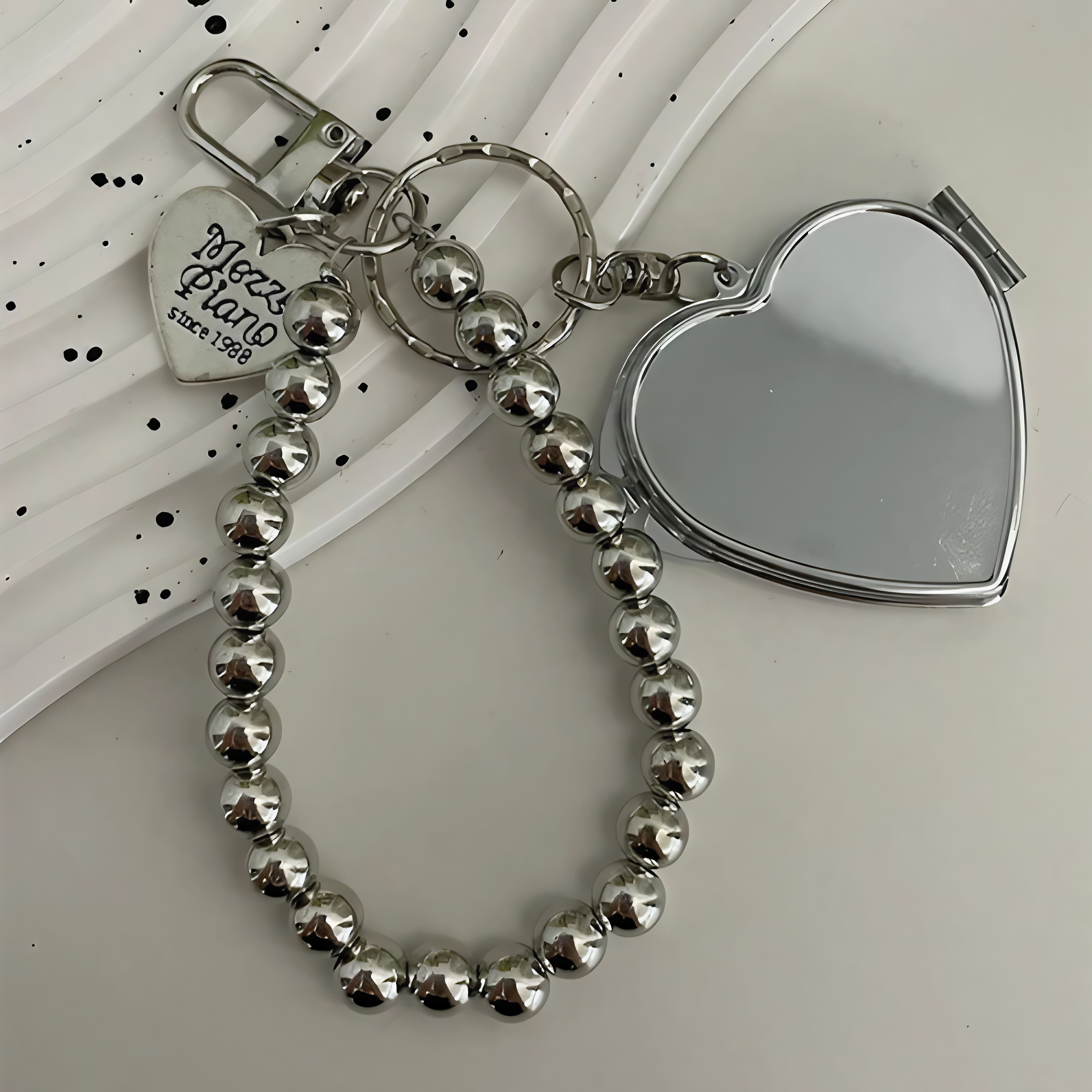 Charm Coração com Espelho
